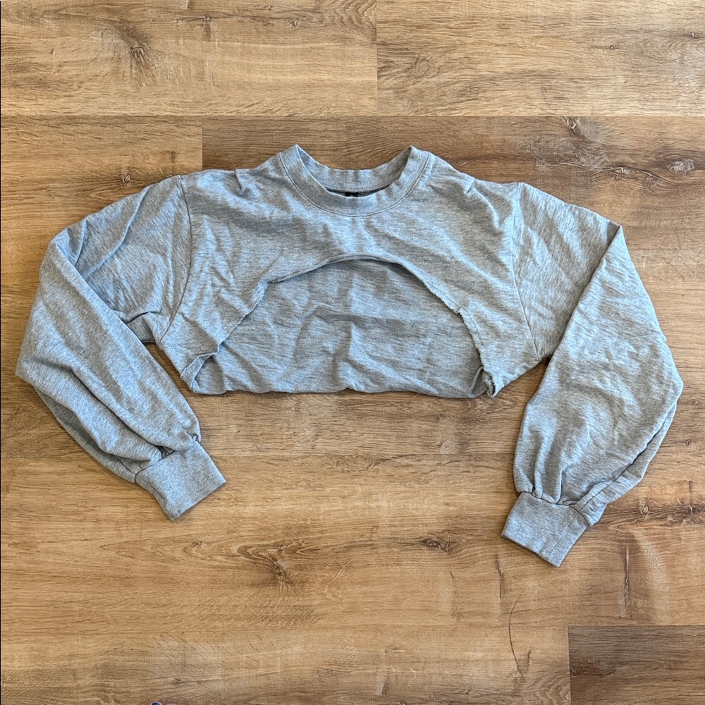 Gray Cropped Sweatshirt